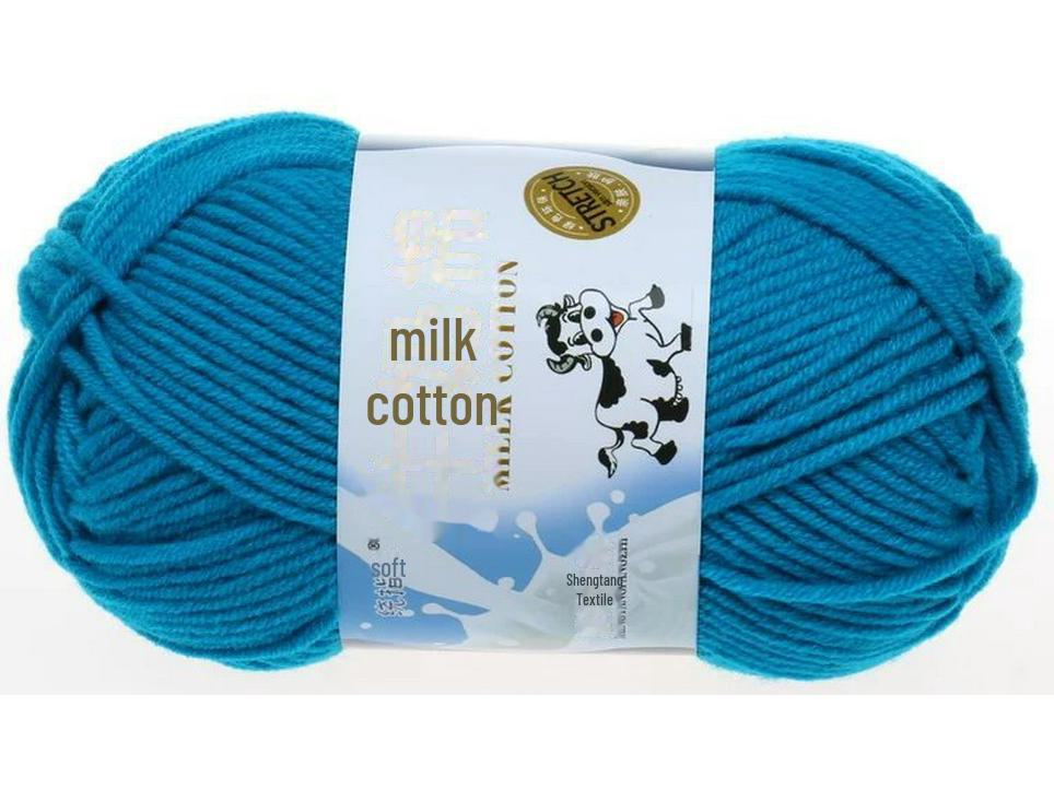 5-Strand Milk Cotton Baby Wool Hat & Scarf Hand-Woven Medium-Thick Yarn Set