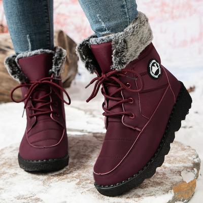 Stivali di Cotone con Rialzo per Donne Taglie Forti, Stivali di Cotone alla Moda, Stivali Alti con Rialzo a Suola Spessa, Stivali da Neve Caldi e Antifreddo