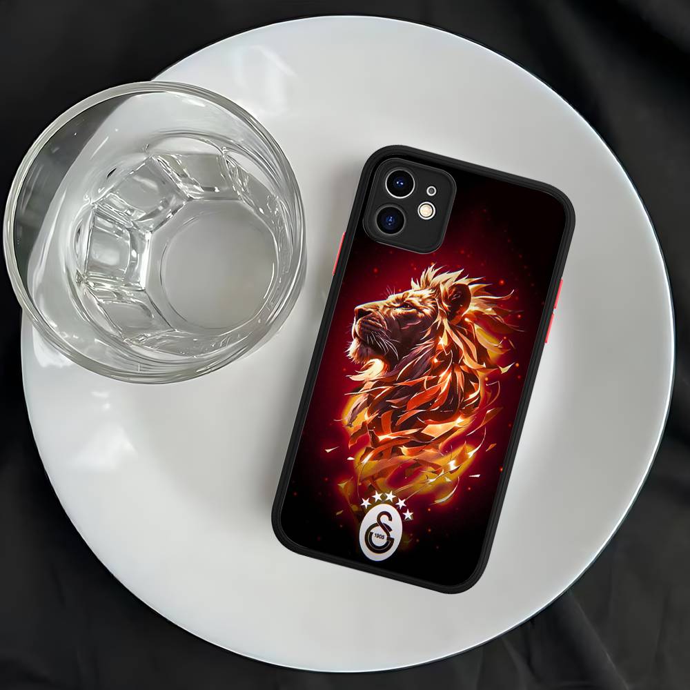 Fotbalový tým Galatasaray Pro Silikonový matný kryt na telefon Pro iPhone 16 Pro Max 15 14 13 12 11 X XS MAX