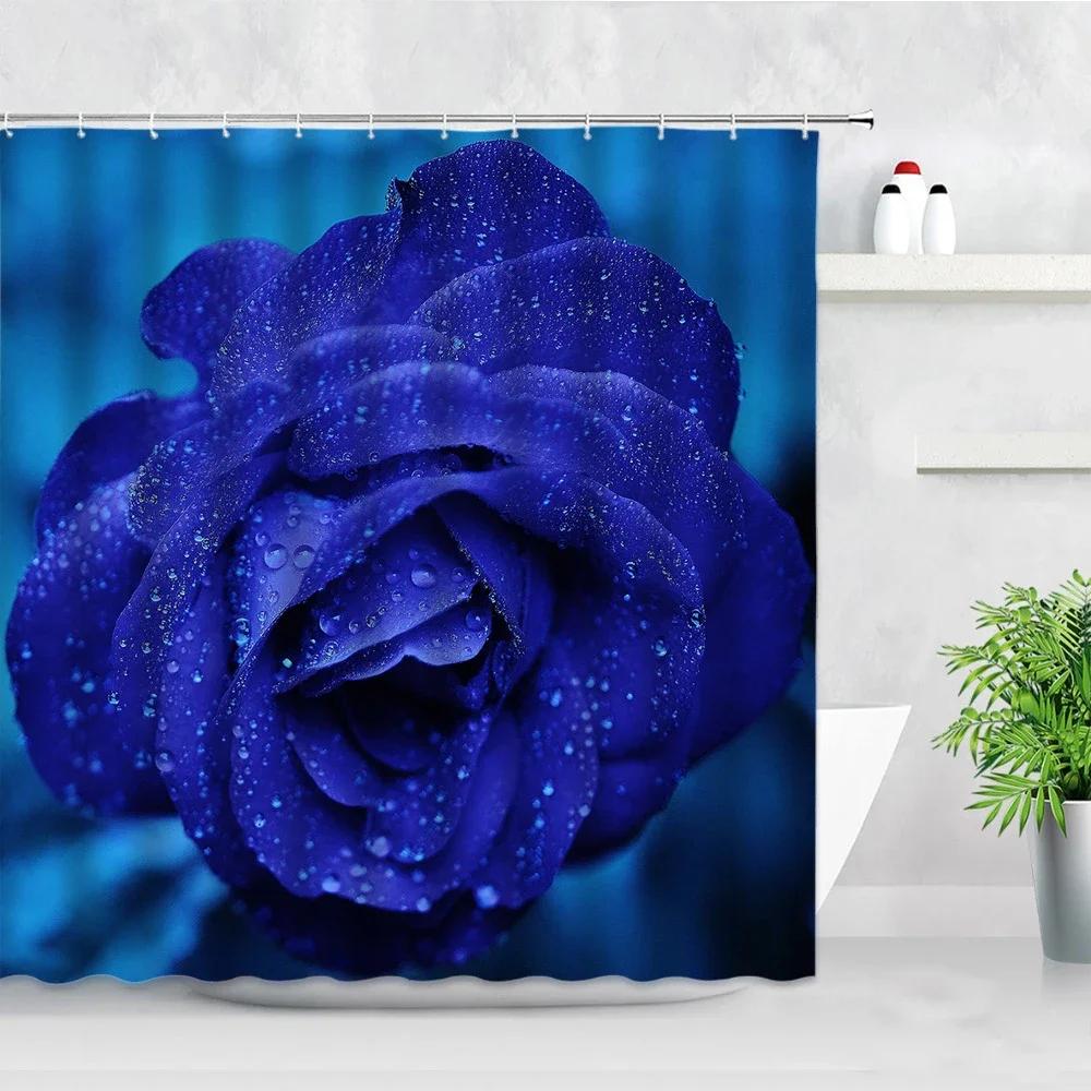Duschvorhang Garten Bunte Blumen Natürliche Landschaft 3D Wasserdichtes Gewebe Badezimmer Vorhänge Badezimmer Zubehör Badezimmer Dekor