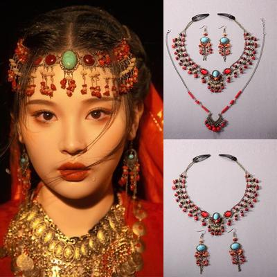 Vintage Festival Forehead Chain Multicolors Beads Beads Tassels Headbands  Hanfu Headwear