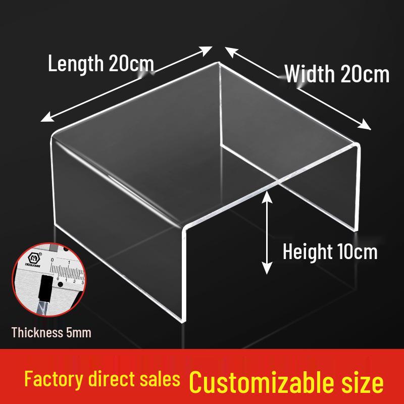Acrylic U-Shaped Shelf Display Stand with Layered Dividers for Figures, Blind Boxes, Bags, and Cosmetics.