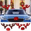 Reindeer Car Decor Christmas Cute Waterproof with LED Light Nose Antlers Kit Vehicle Accessories for Winter Holiday New Year