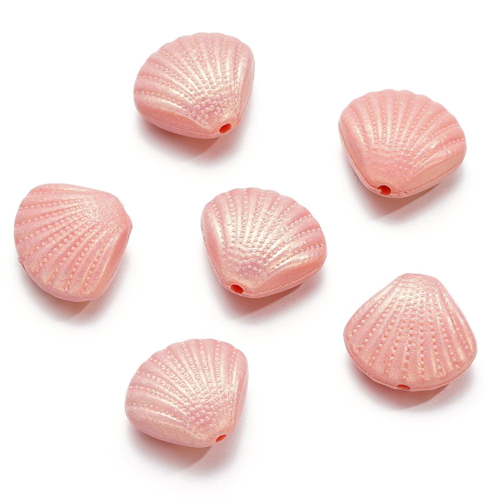 10-20pcs/lot Acrylic Pearl Colored Shell Shape Beads Bracelet Necklace Loose Spacer Beads For DIY Jewellry Handmade Findings
