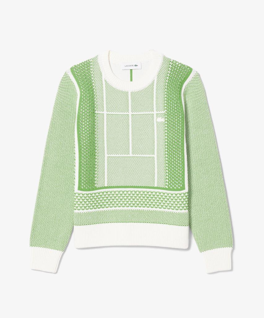 LACOSTE Women'S Tennis Court Jacquard Sweater Af9867-56G 4In
