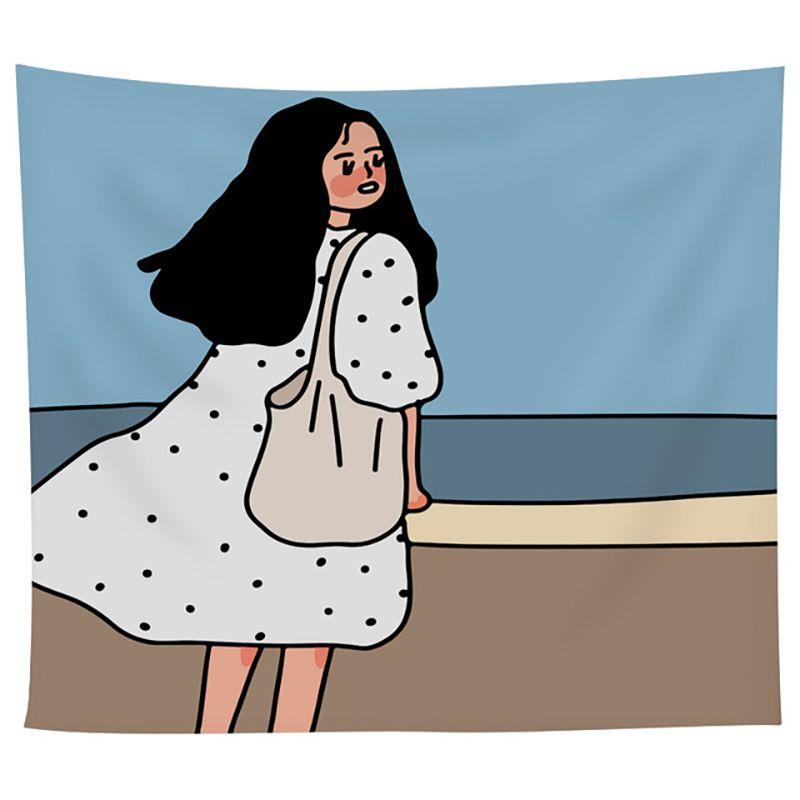 

Beautiful Hippie Girl Tapestry For Your Living Room Decoration Bag,150*130cm