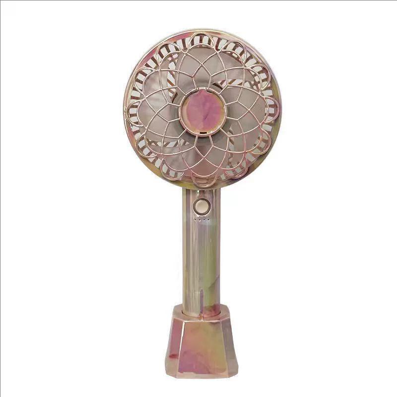 

Ayi Color-Plated Mini Snowflake Handheld & Desktop Fan with Rechargeable Battery 220*105*53.6