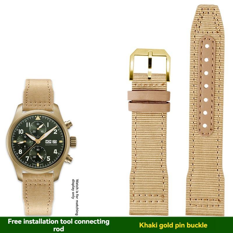 Voor IWC pilot Mark XVIII Spitfire Portugal serie outdoor sporten nylon canvas horlogeband voor heren 20 21 22MM