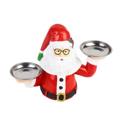 Xmas Treats Holder Santa Holding Tray Fruit Bowl Rack Resin Home Party Food Snack Storage Rack