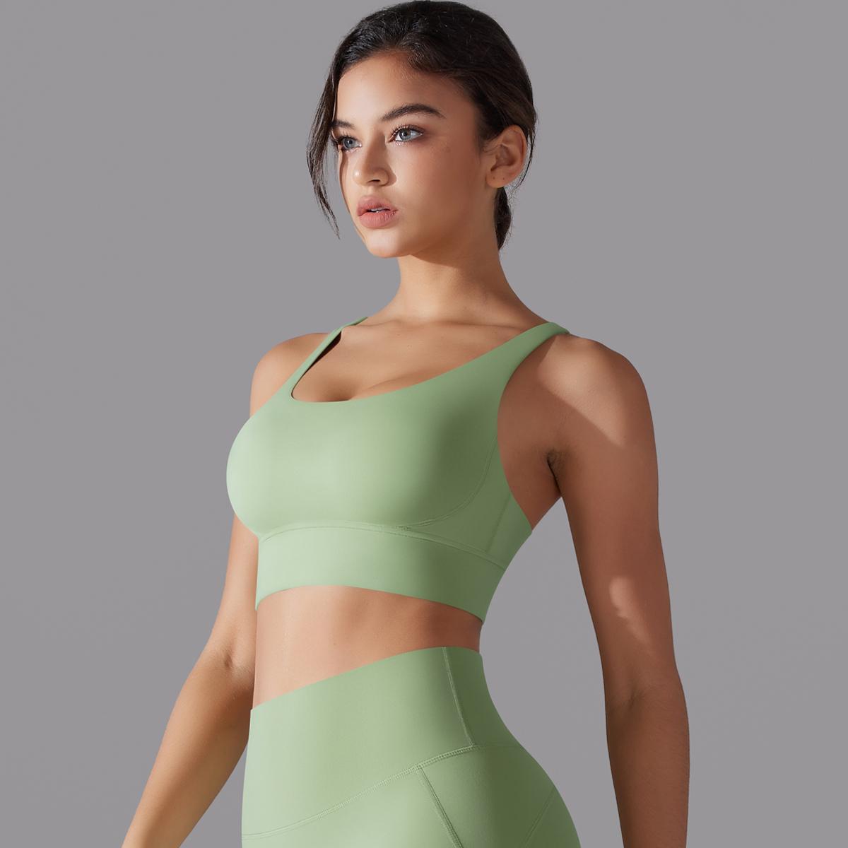 Auroth Back Cross Yoga Bra Womens Solid Color Gym Sports Жилет Beauty Back Fitness — фото 7