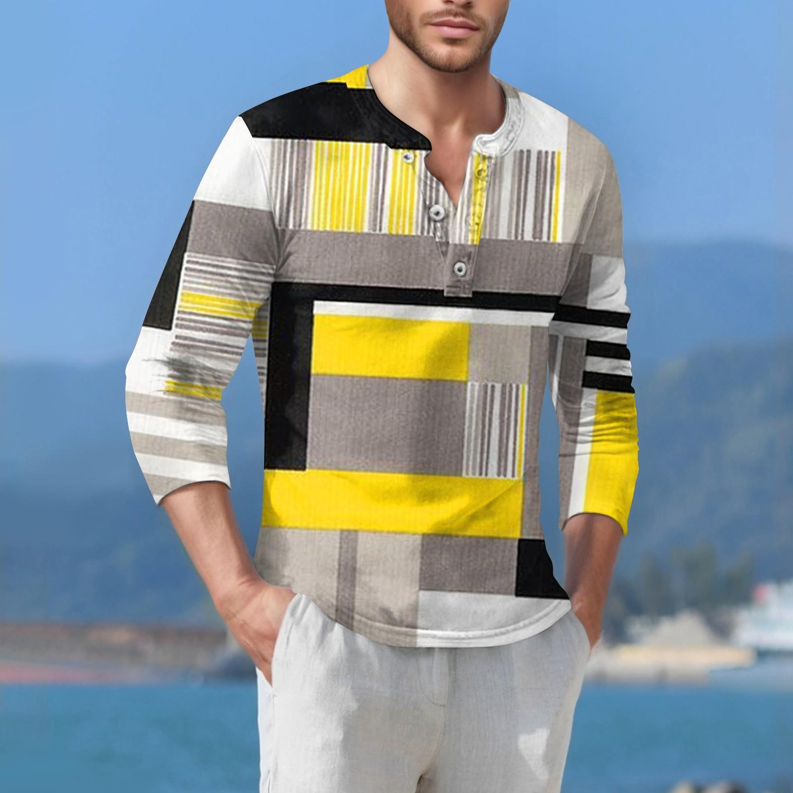 

Мужская футболка уличная повседневная мода с длинными рукавами S жёлтый