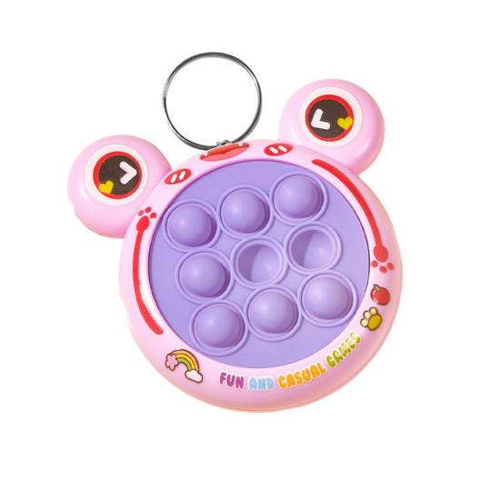 Mini Push Bubble Game Console Stress Relief Bubble Popping Game Machine Keychain Silicone Bubble Squeeze Sensory Fidget Toy