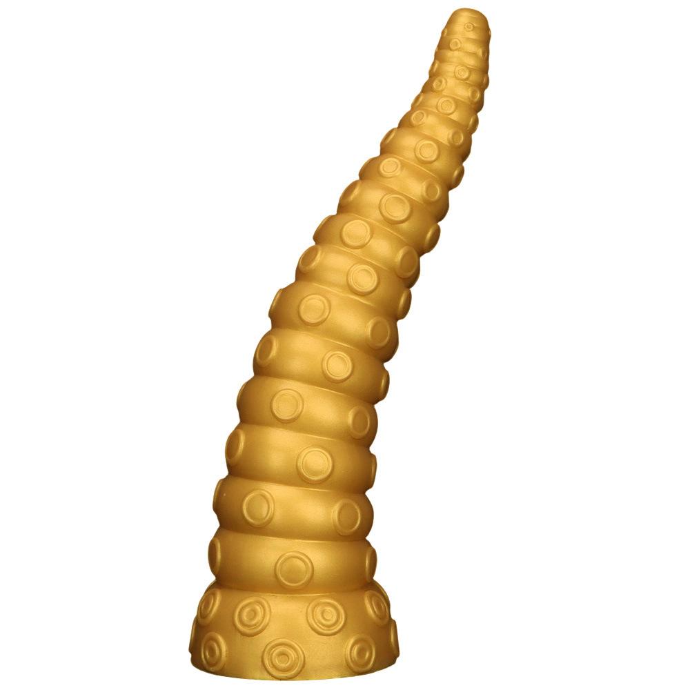 Golden Silicone 8cm Octopus Legs Oversized Thick and Gradually Thick with Small To Large Pointed Anal Plugs and Anal Dilators Toy Backcourt