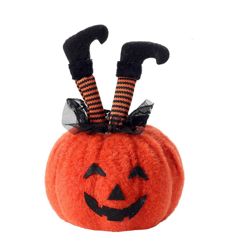Soft Pumpkin Throw Pillow Funny Witches Boot Leg Pumpkin Doll Pumpkin Plush Toy Home Decoration