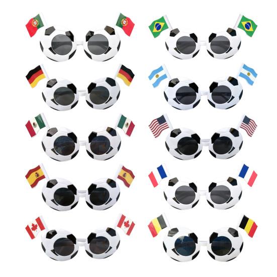Soccer Fans Sunglasses, Football Events Stadium Sunglasses, Lightweight Football Frame, National Flag Sunglasses for Men Women Party Photo Props