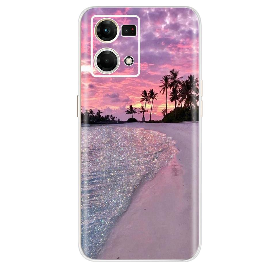 For Oppo F21 Pro 4G Case Oppo Reno7 CPH2363 Colorful Painted Cover Soft Silicone Case For Oppo Reno7 Reno 7 F21 Pro Fundas Coque