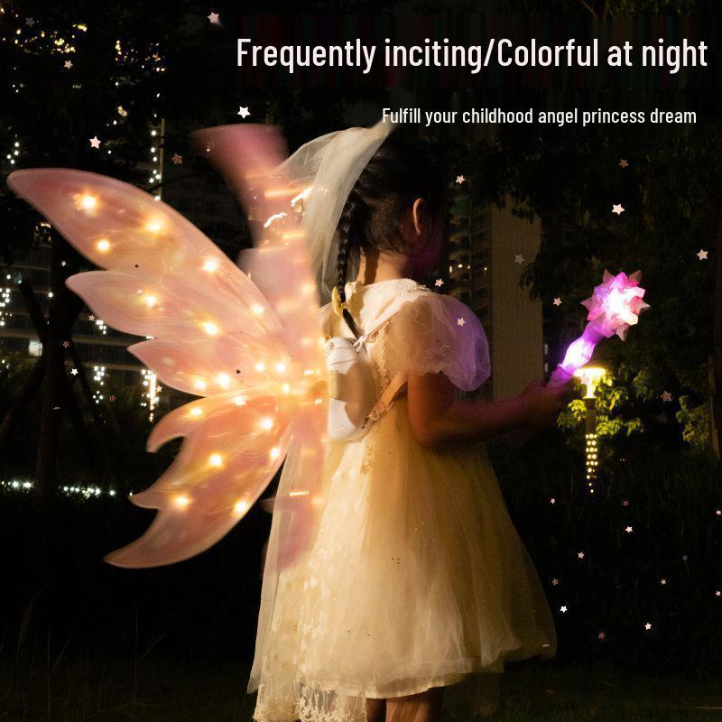 

Electric Luminous Angel Wings with Butterfly Motion and Lights for Children