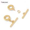 14K Gold Plated Brass OT Clasps Toggle Clasps End Connector for DIY Bracelet Necklace Jewelry Making Findings Accessories