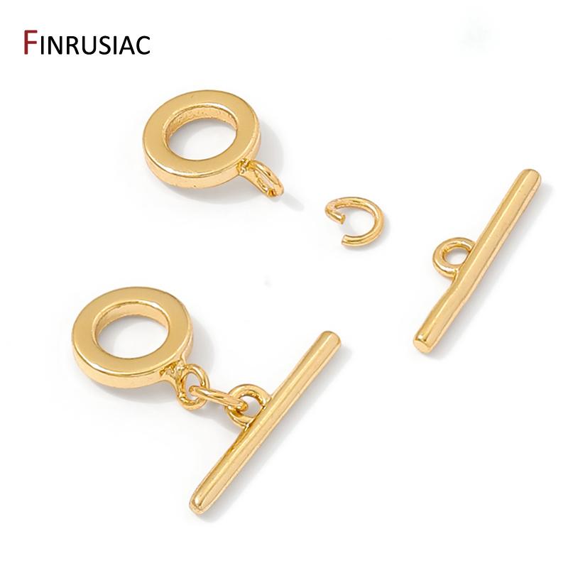 14K Gold Plated Brass OT Clasps Toggle Clasps End Connector for DIY Bracelet Necklace Jewelry Making Findings Accessories