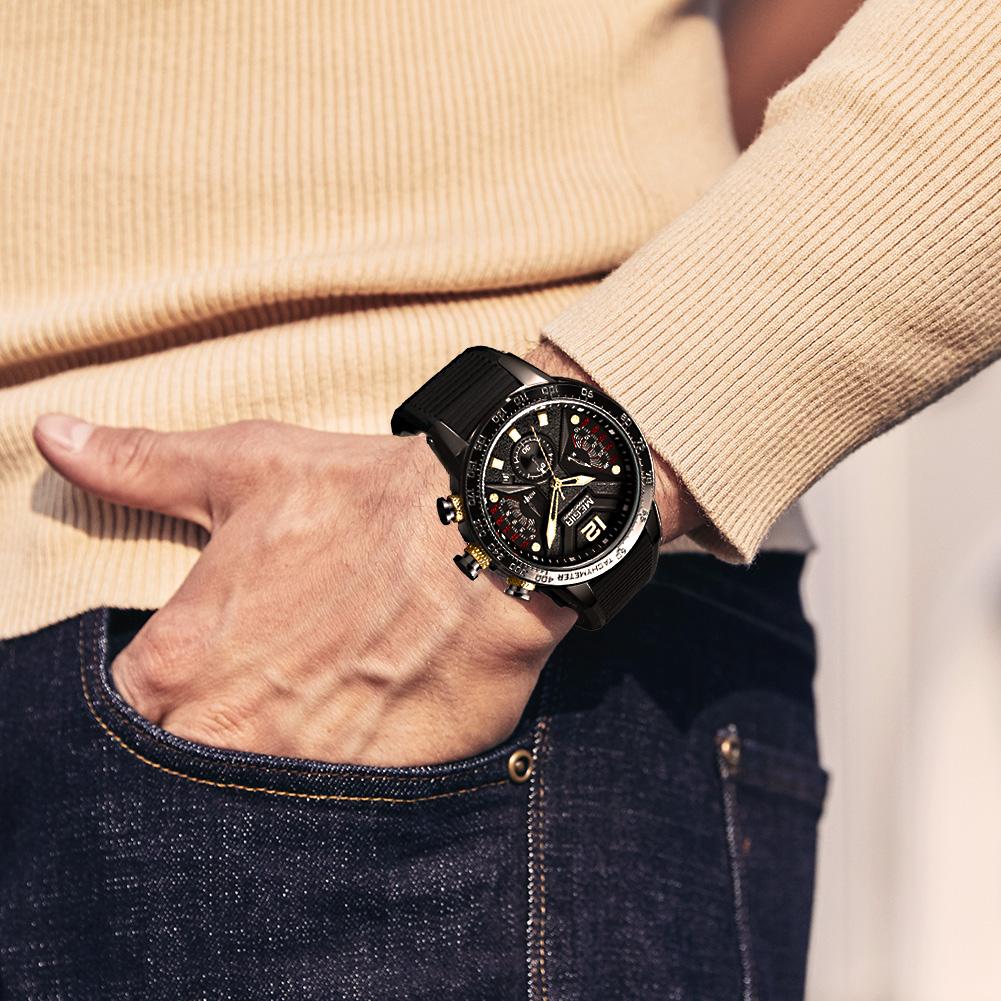 Mens Watches Top Brand Luxury MEGIR Sports Watch for Men Chronograph Waterproof Wristwatches Hour Reloj Hombre Horloges Manmen