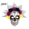 Floral Skull Mask Mardi Gras Mask, Venetian Party Sugar Breathable Face Masquerade Masks for Halloween Cosplay Mexican Flexible