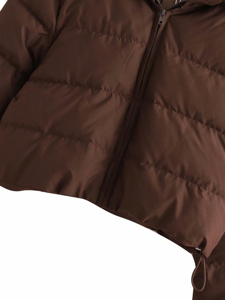 2024 Herbst/Winter Kapuzen-Kurzjacke aus Baumwolle für Damen - Europäischer und Amerikanischer Stil