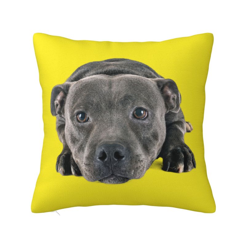 Nordic Staffordshire Bull Terrier Cushion Cover Soft Throw Pillow Case Living Room Decoration 30x30cm 12x12in