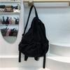 Lässiger Kordelzug Rucksack Damen Große Kapazität Mode High School Schüler Falten Schultasche Stofftasche Koreanischer Reise Rucksack Sac