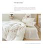 Summer Orchid Tencel Four-Piece Silk Smooth Bedding Set with Embroidered Duvet Cover