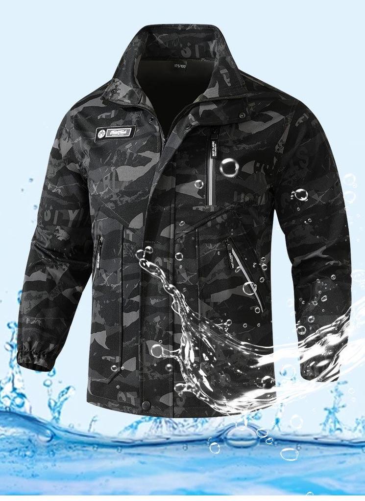 Completo Tuta Mimetica Elasticizzato: Abbigliamento da lavoro unisex, resistente all'usura e traspirante, perfetto per la primavera e l'autunno, tattico e per la protezione del lavoro.
