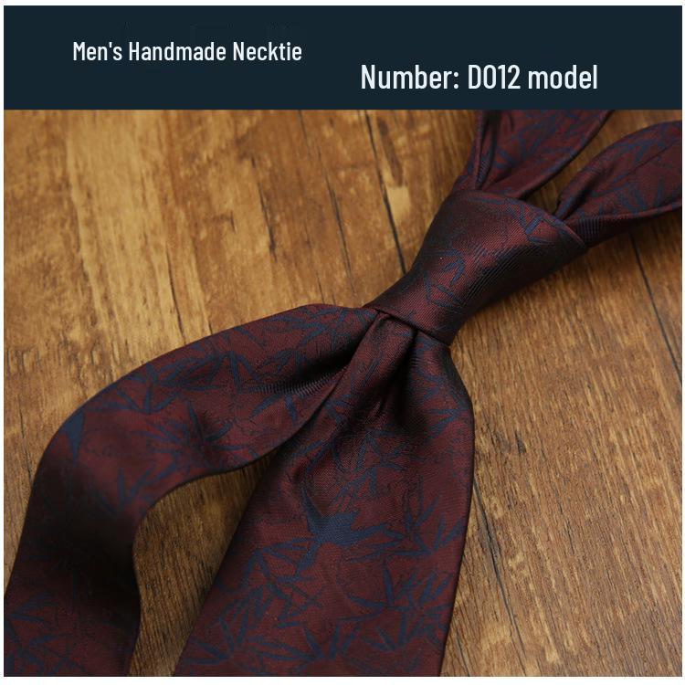 Men's 8CM Retro Burgundy Polyester Silk Tie - Business & Formal Suit Accessory
