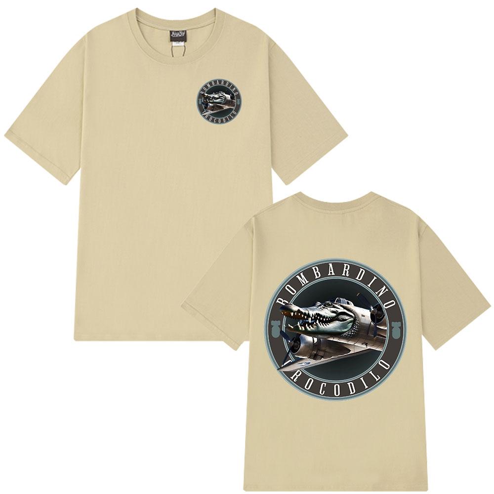 Bombardiro Crocodilo T-shirts Italian Brainrot Funny Meme Crocodile Plane Bomber T-shirt Men Women Cotton Short Sleeve T Shirts