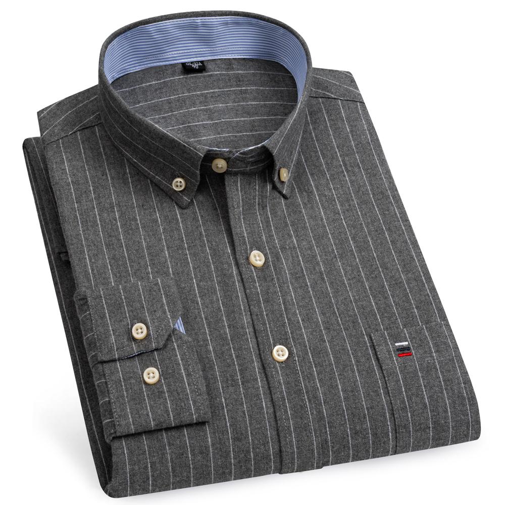 Klasyczne koszule z długim rękawem w kratę - Regularny krój, Zapinane na guziki, Wygodna 100% bawełna, Idealne na co dzień, Zaprojektowane dla mężczyzn