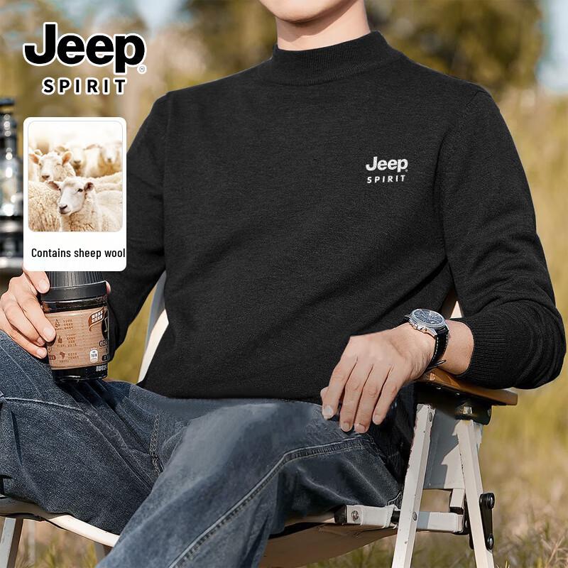 JEEP SPIRIT Men s Mock Neck Knit Sweater L