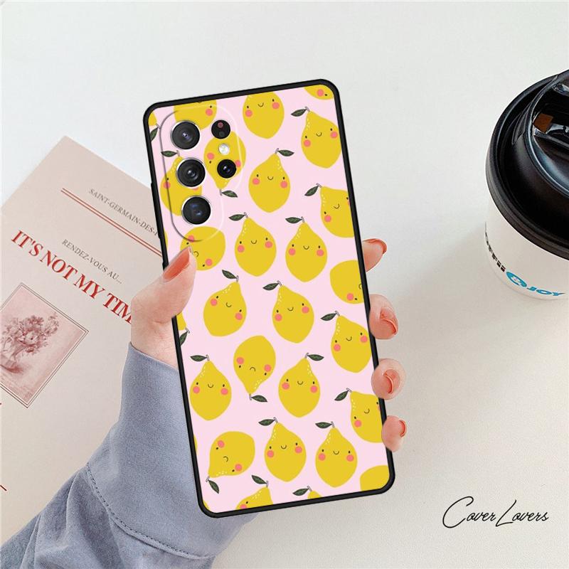 Tropical Summer Fruit Lemon phone case For Samsung Galaxy S24 S25 S23 S22 Ultra Note 10 20 Plus S20 S21 FE Cover