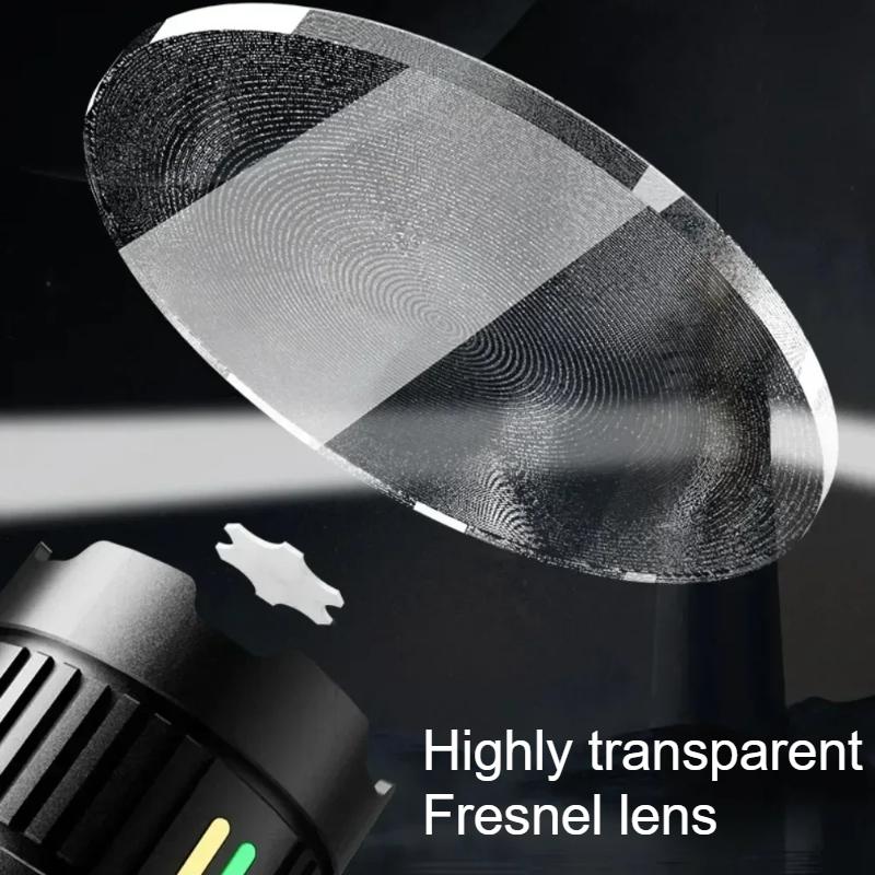 Powerful USB Rechargeable LED Flashlight Tactical Zoom Torch with Power Display Strong Light 100W Camping Emergency Lantern