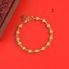 Gold-Plated Brass Butterfly Love Flower Bead Bracelet for Women