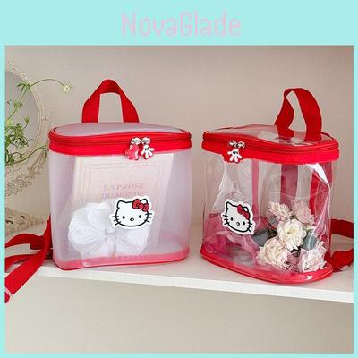 Hello Kitty Cat Pattern Transparent Kids Backpack With Breathable Pu Material For Kindergarten Children
