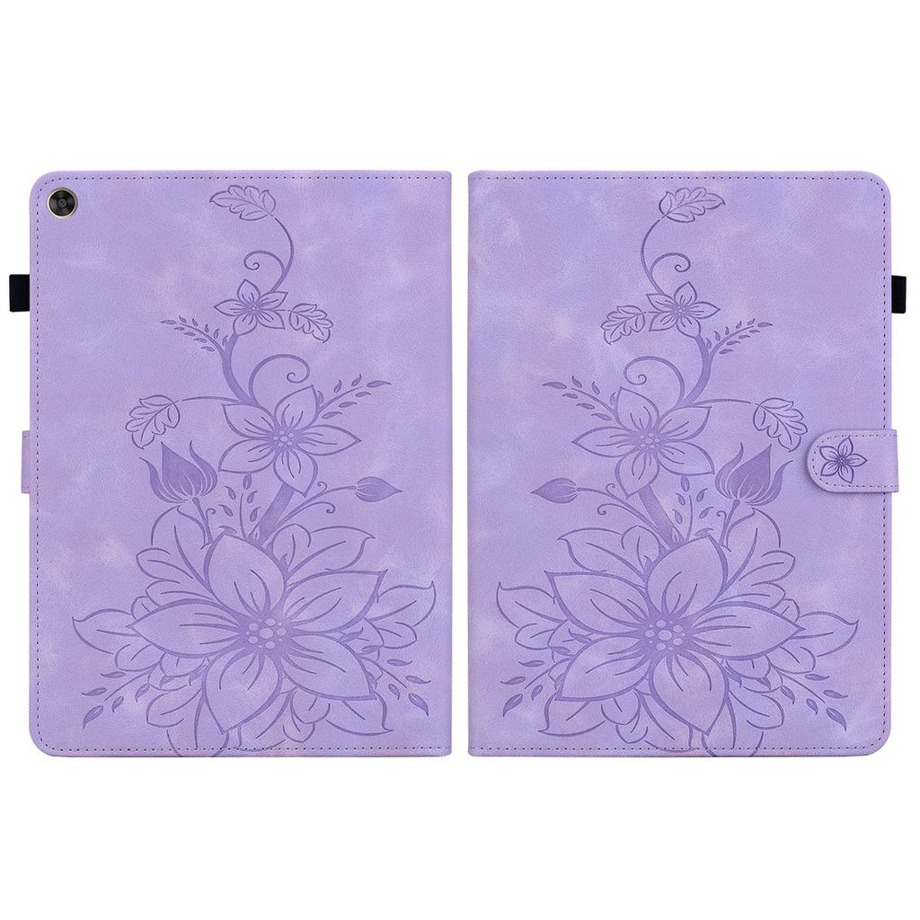 For Huawei MatePad T 10s(AGS3-L09 (Wi-Fi/LTE), AGS3-W09 (Wi-Fi Only)). PU Leather Exquisite Floral Embossed Design Tablet Case