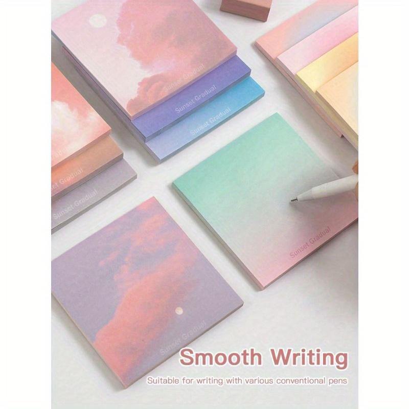 50 Gradient Sticky Notes, Minimalist Cloud Design, Sticky, Suitable For Messages, Memo Notes, Note Pads, Cute And High-Quality Student Style