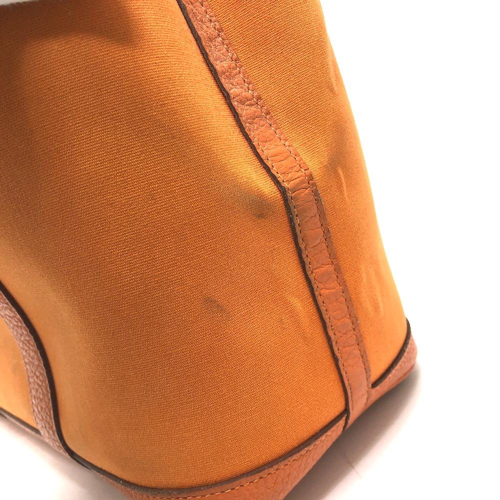 Hermes Garden Party TPM Tote Bag Hand Bag Leather/Canvas Orange