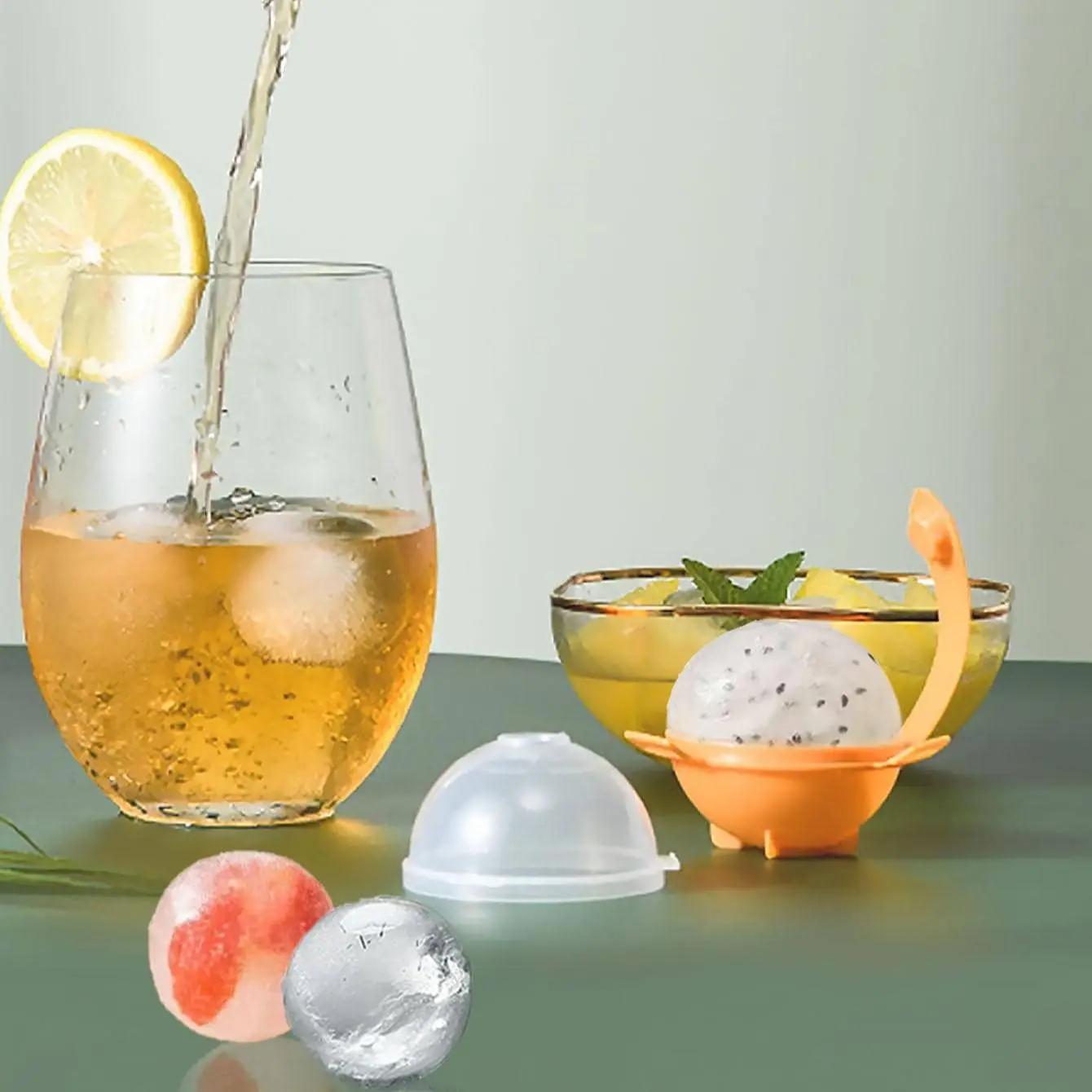 

5pcs Whiskey Silicone Circular Ice Hockey Mold Maker Large Spherical Easy To Demold Frozen Cubes Ice Grid Mold Bar Household помаранчевий