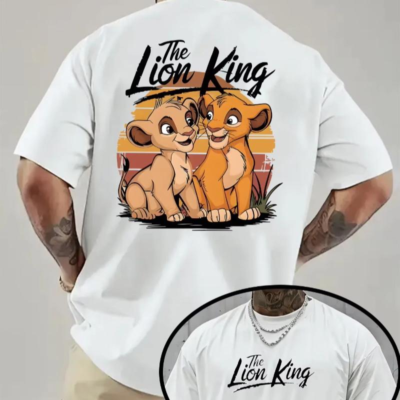 

Summer Unisexs Women Simba Lion King TShirt Daily Leisure and Theme Activities Wear Unisex Cotton Short Sleeve Oversized S