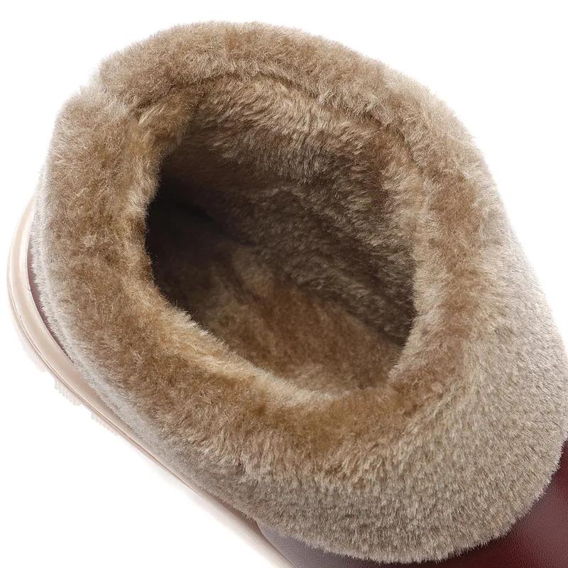 Zapatos de algodón de invierno para mujer, botas cálidas y cómodas, botas antideslizantes impermeables de suela gruesa para el hogar