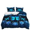 Quilt Cover Black Purple Dream Butterfly Bedding Digital Printing Three-Piece Set