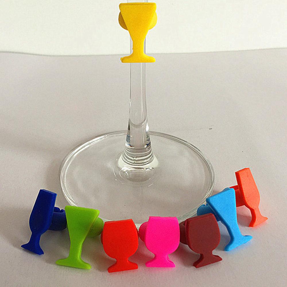 8 Pcs Glass Marker Silicone Cup Identifier Labels Bar Supplies Red Charms Glass Identification Marker Tagging Solutions