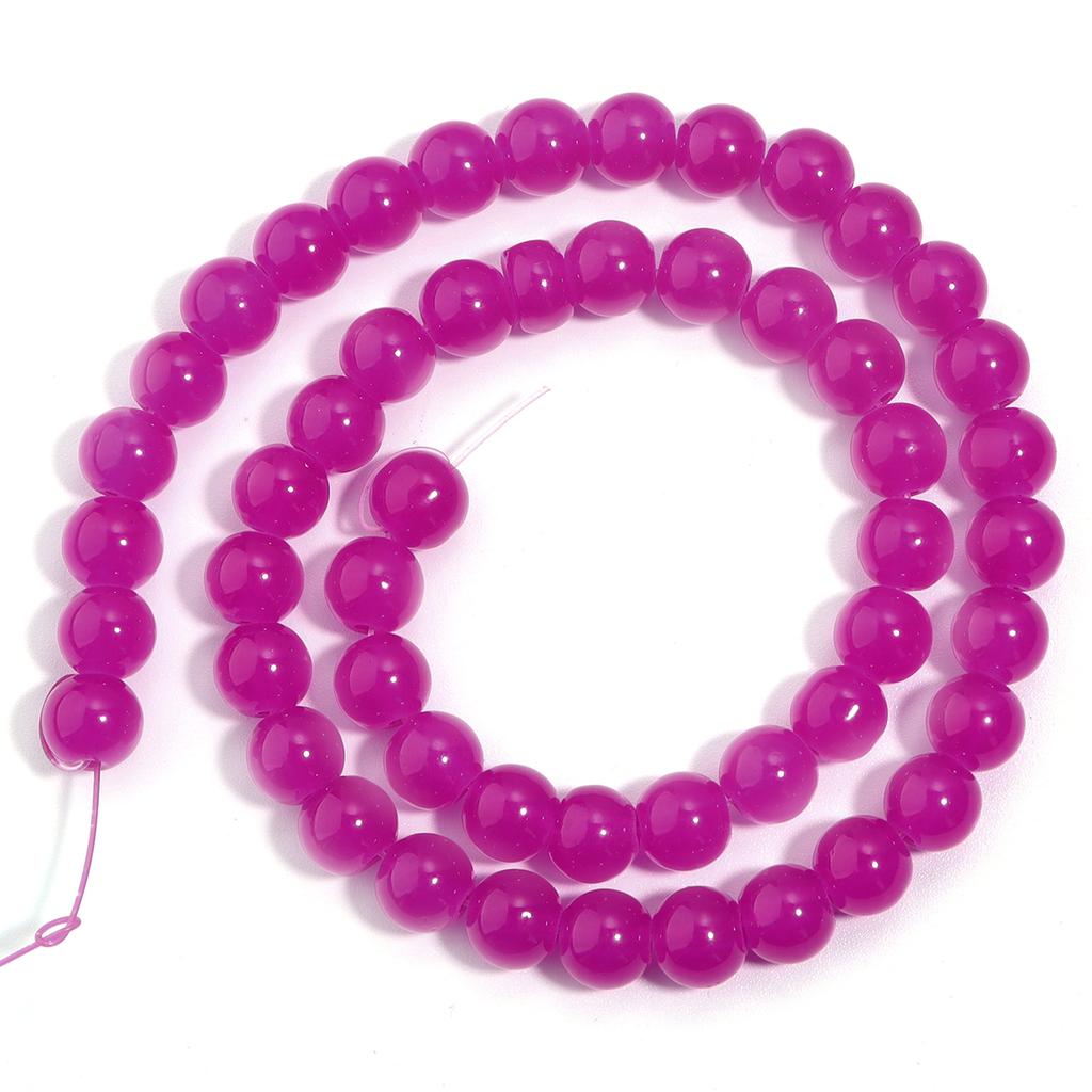 1 Strand 6/8mm Solid Color Glass Beads Loose Spacer Round Beads For Jewelry Making DIY Handmade Bracelet Necklace Accessories