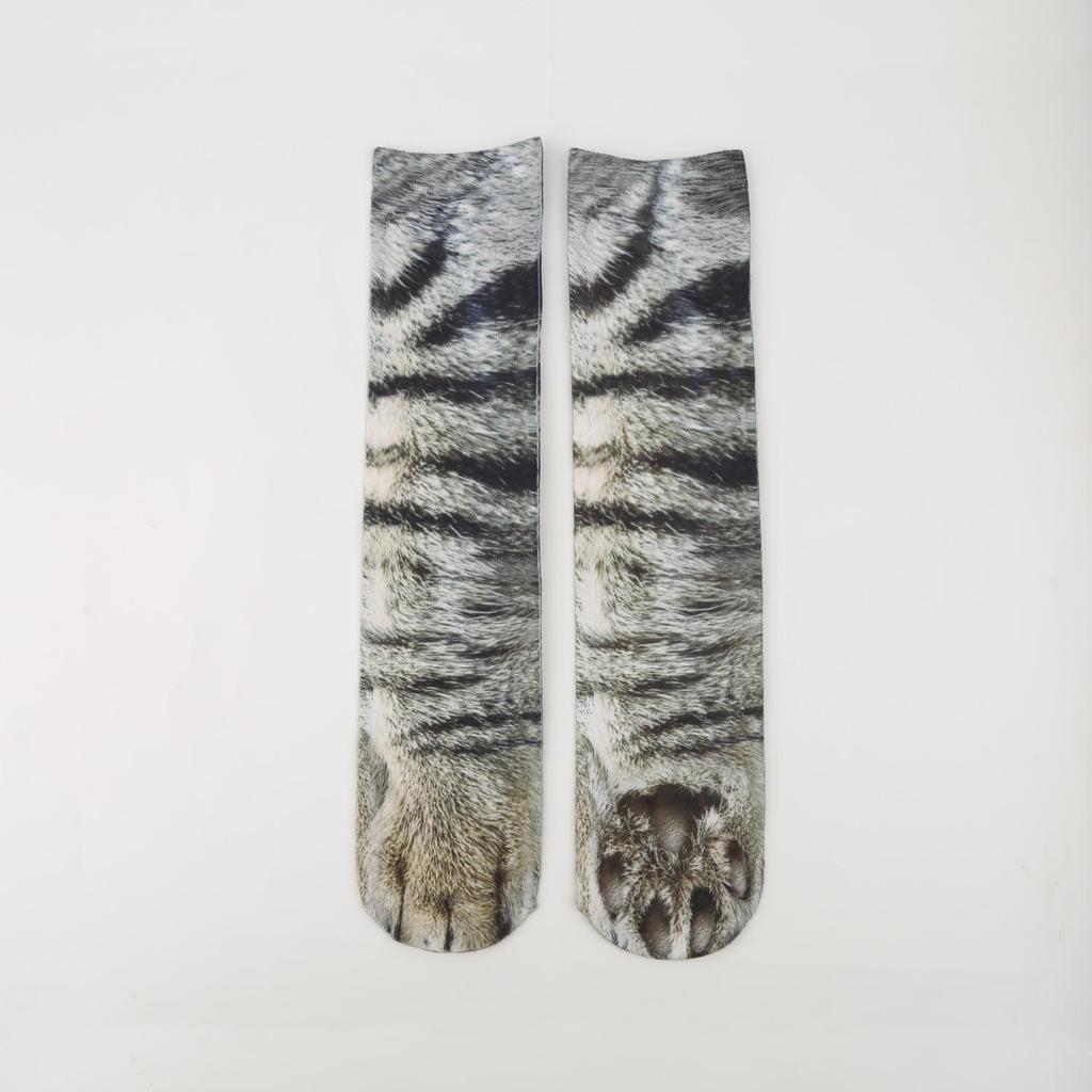 Meias de Meia Panturrilha Garra de Animal - Meias Divertidas Estampadas para Adultos e Crianças