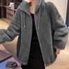 New Autumn and Winter Double-sided Fleece Fleece Thickened Jacket Women's Trend Stand-up Collar Warm Cardigan Zipper Fleece Jacket