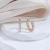 Kinel Shiny Zircon Full Paved Hoop Earrings For Women Rose Gold Bride Wedding Jewelry